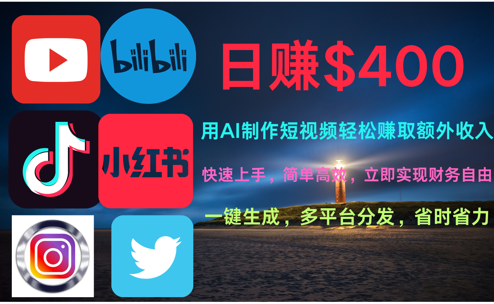 玩转全网视频平台，创造视频就能轻松赚取每天400美金-91集赚创业网