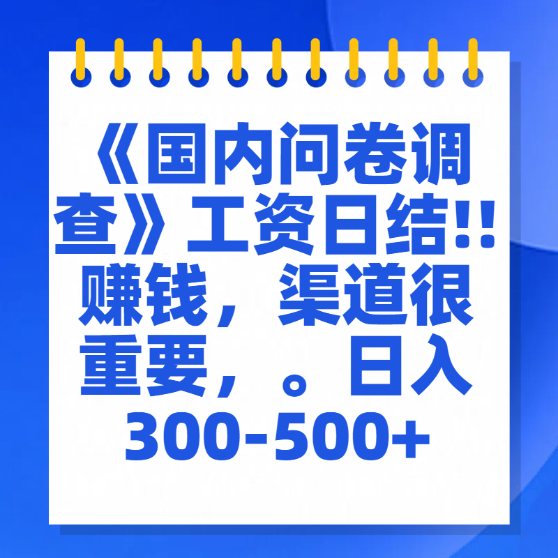 问卷调查答题，一个人在家也可以闷声发大财，小白一天2张，【揭秘】-91集赚创业网