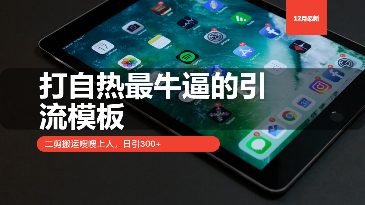 打自热最牛逼的引流模板，日引300+，二剪搬运嗖嗖上人-91集赚创业网