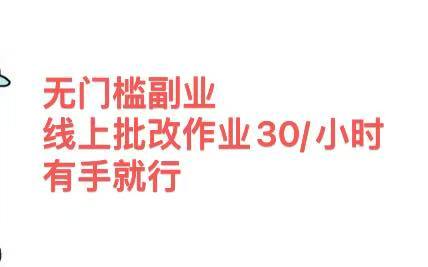 无门槛副业，线上批改作业30/小时  有手就行-91集赚创业网