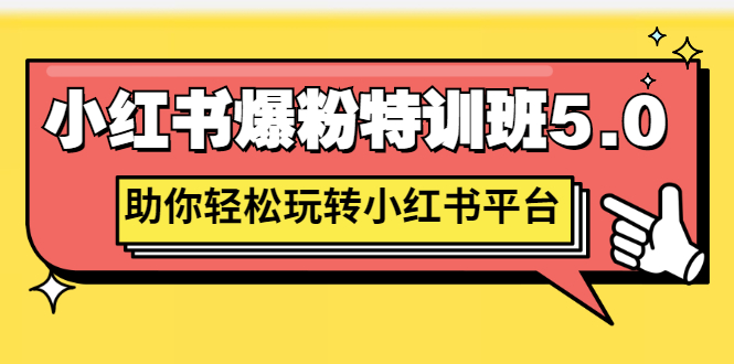 【副业项目3154期】小红书爆粉特训班5.0，助你轻松玩转小红书平台价值1380元-91集赚创业网