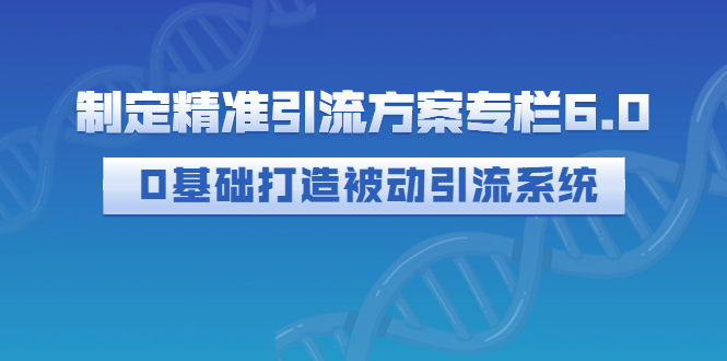 【副业项目3283期】制定精准引流方案专栏6.0：（如何0基础打造被动引流系统，价值1380元）-91集赚创业网