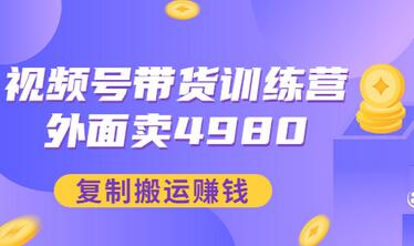 【副业项目3496期】外面卖4980【盗坤：视频号带货训练营】复制搬运赚钱（附电公商园文件）-91集赚创业网