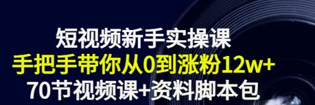 【副业项目3562期】短视频新手实操课：新手做短视频的整个步骤，手把手带你从0到涨粉12w+-91集赚创业网