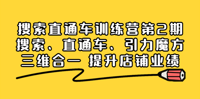 【副业项目4206期】搜索直通车训练营第2期：搜索、直通车、引力魔方三维合一 提升店铺业绩-91集赚创业网