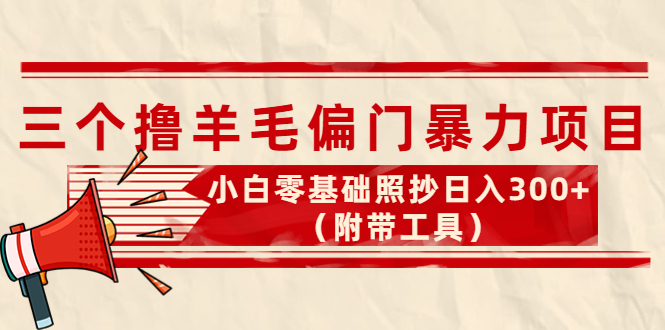 【副业项目4412期】外面卖998的三个撸羊毛偏门暴力项目，小白零基础照抄日入300+（附带工具）-91集赚创业网