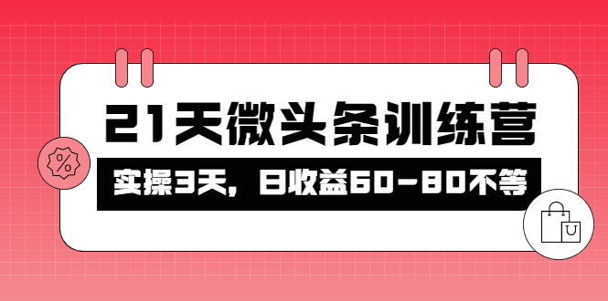 【副业项目4428期】21天微头条训练营：实操3天，日收益60-80不等-91集赚创业网