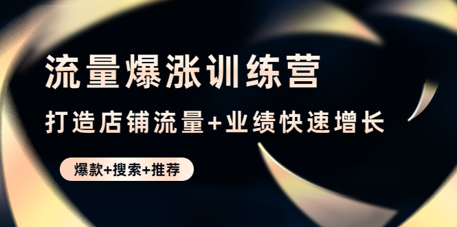【副业项目4741期】流量爆涨训练营：打造店铺流量+业绩快速增长 (爆款+搜索+推荐)-91集赚创业网