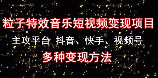 【副业项目4821期】《粒子特效音乐短视频变现项目》主攻平台 抖音、快手、视频号 多种变现方法-91集赚创业网