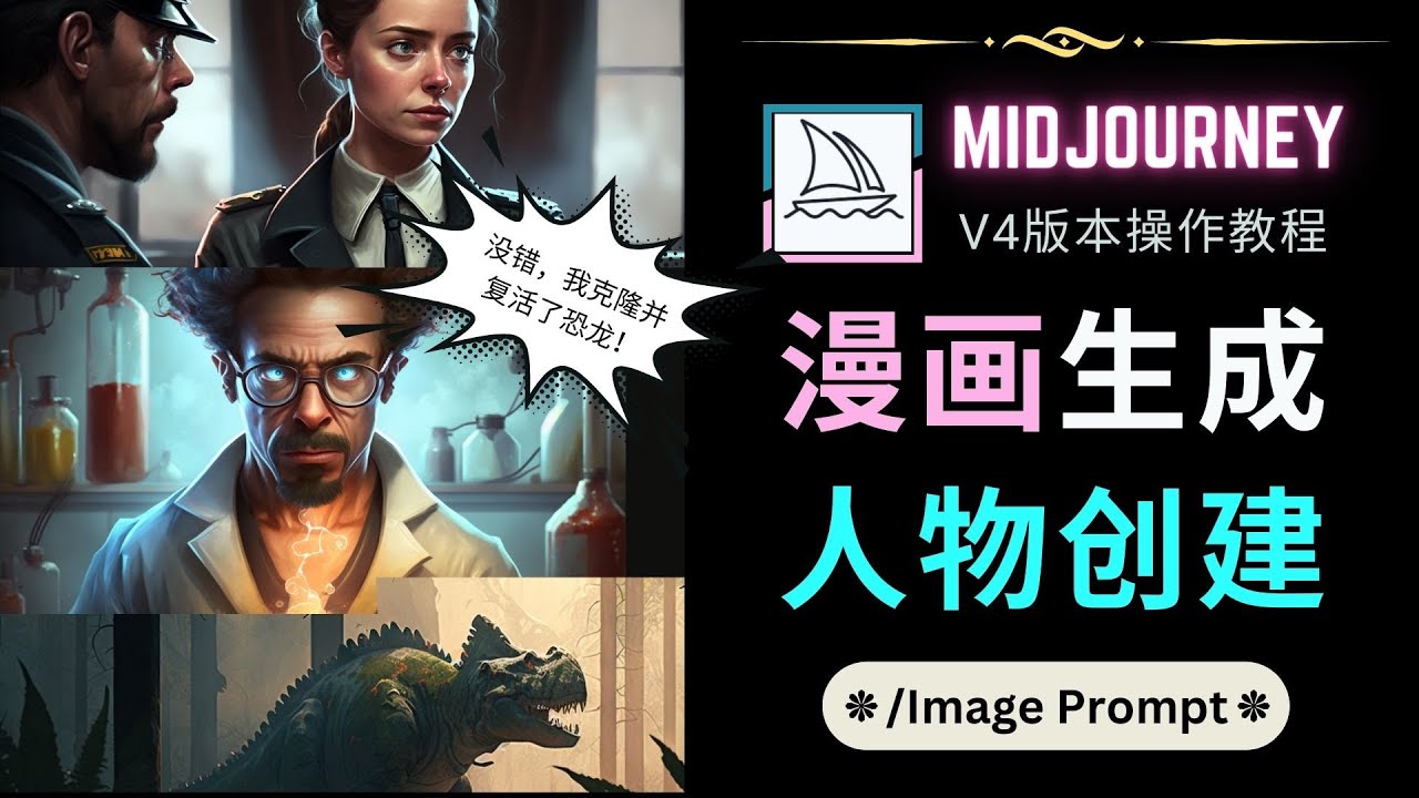 【副业项目5096期】Midjourney V4版本操作教程：2个简单参数，完成漫画生成，人物创建-91集赚创业网