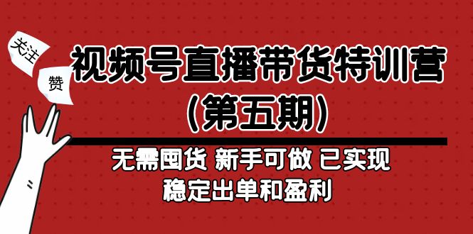 【副业项目5139期】视频号直播带货特训营（第五期）无需囤货 新手可做 已实现稳定出单和盈利-91集赚创业网