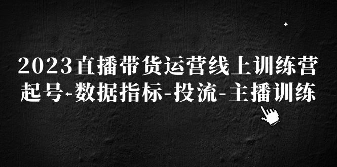 【副业项目5282期】2023直播带货运营线上训练营，起号-数据指标-投流-主播训练-91集赚创业网