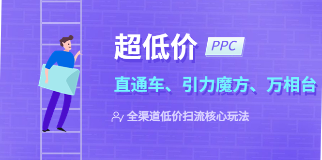 【副业项目5726期】2023超低价·ppc—“直通车、引力魔方、万相台”全渠道·低价扫流核心玩法-91集赚创业网
