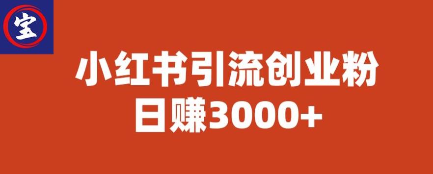 【副业项目6676期】宝哥小红书引流创业粉，日赚3000+【揭秘】-91集赚创业网