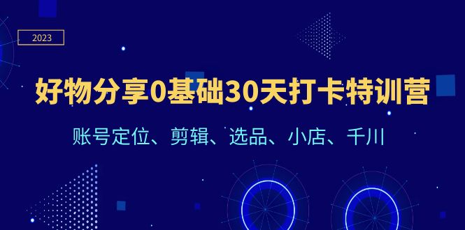 【副业项目6521期】好物分享0基础30天打卡特训营：账号定位、剪辑、选品、小店、千川-91集赚创业网