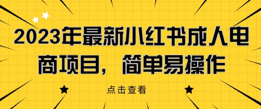 【副业项目6532期】2023年最新小红书成人电商项目，简单易操作【详细教程】-91集赚创业网