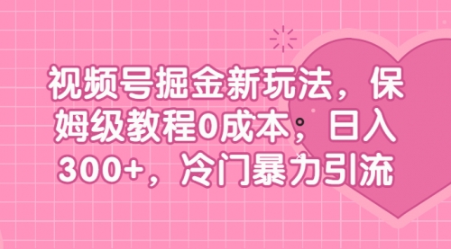 【副业项目7045期】视频号掘金新玩法,保姆级教程0成本,日入300+,冷门暴力引流-91集赚创业网