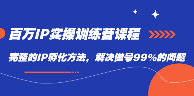 【副业项目7564期】百万IP实战训练营课程，完整的IP孵化方法，解决做号99%的问题-91集赚创业网
