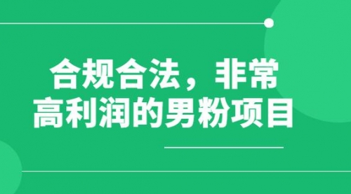 【副业项目8395期】男粉5.0，全新升级思路，一天多1500+-91集赚创业网