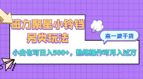 【副业项目8484期】磁力聚星小铃铛另类玩法，小白也可日入500+-91集赚创业网