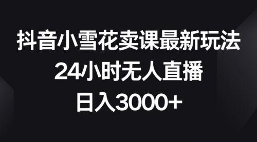 【副业项目8485期】抖音小雪花卖课最新玩法，24小时无人直播-91集赚创业网