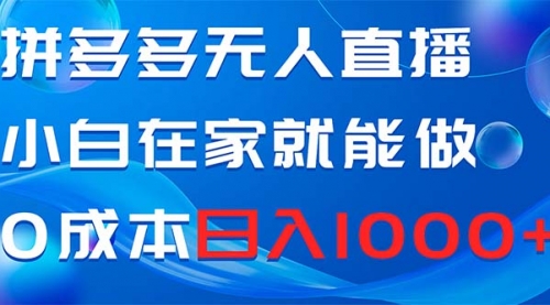 【副业项目8603期】拼多多无人直播，小白在家就能做，0成本日入1000+-91集赚创业网