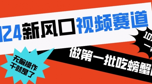 【副业8652期】2024新风口视频赛道 做第一批吃螃蟹的人 10分钟一条原创视频-91集赚创业网