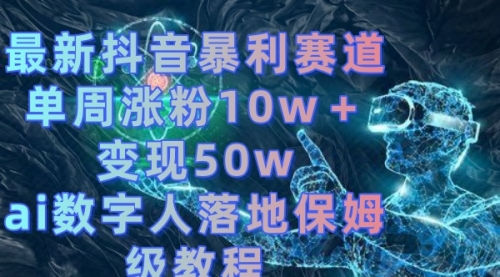 【副业8738期】最新抖音暴利赛道，单周涨粉10w＋变现50w的ai数字人落地保姆级教程-91集赚创业网