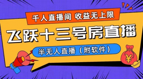 【副业8791期】爆火飞跃十三号房半无人直播，一场直播上千人，日入过万！-91集赚创业网