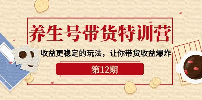 养生号带货特训营【12期】收益更稳定的玩法，让你带货收益爆炸-9节直播课-91集赚创业网