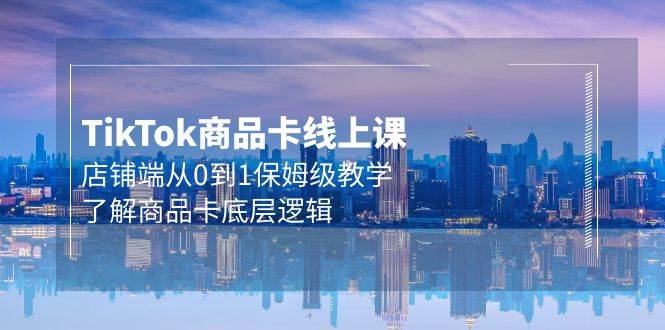 Tk商品卡线上课，店铺端从0到1保姆级教学，了解商品卡底层逻辑（20节）-91集赚创业网