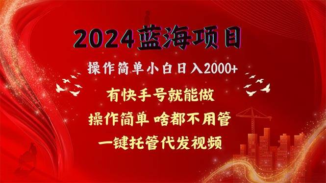 2024蓝海项目，网盘拉新，操作简单小白日入2000+，一键托管代发视频，...-91集赚创业网