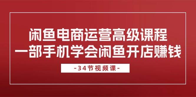 闲鱼电商运营高级课程，一部手机学会闲鱼开店赚钱（34节课）-91集赚创业网