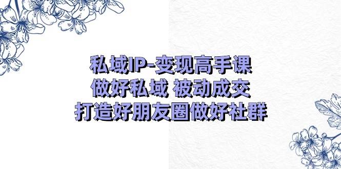 私域IP-变现高手课：做好私域 被动成交，打造好朋友圈做好社群（18节）-91集赚创业网