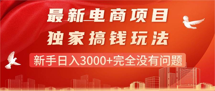 最新电商项目-搞钱玩法，新手日入3000+完全没有问题-91集赚创业网
