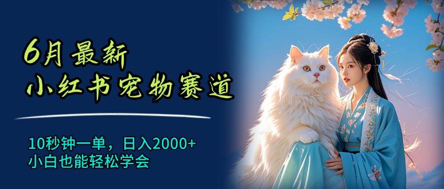 6月最新小红书宠物赛道，10秒钟一单，日入2000+，小白也能轻松学会-91集赚创业网