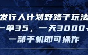 发行人计划野路子玩法,一单35,一天3000+,一部手机即可操作-91集赚创业网