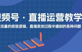 视频号 直播运营教学:直播流量的底层逻辑,直播卖货过程中遇到的各种问题-91集赚创业网