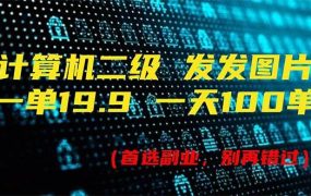 计算机二级，一单19.9 一天能出100单，每天只需发发图片（附518G资料）-91集赚创业网