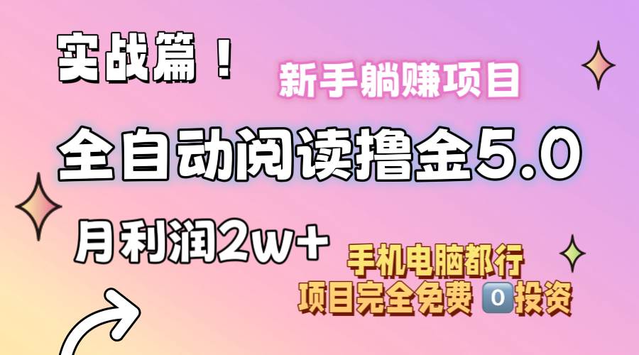小说全自动阅读撸金5.0 操作简单 可批量操作 零门槛！小白无脑上手月入2w+-91集赚创业网