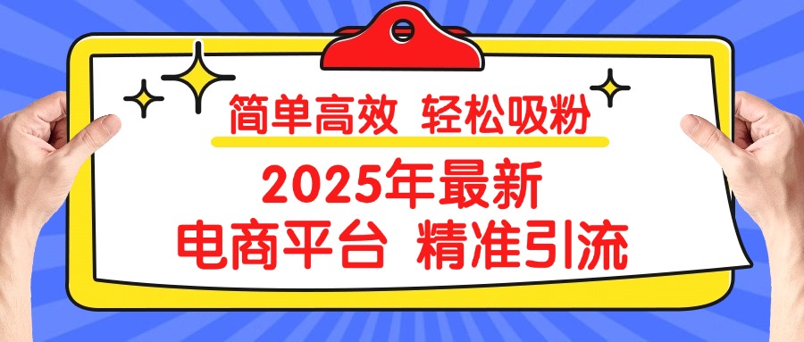 2025年最新电商平台精准引流 简单高效 轻松吸粉-91集赚创业网