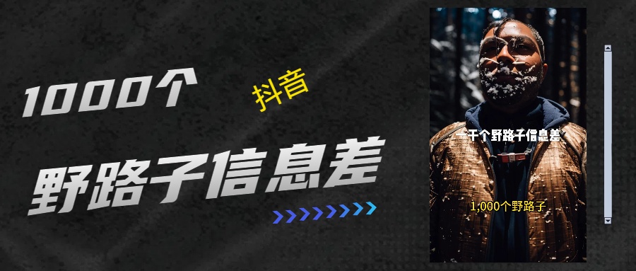 抖音一千个野路子信息差最新玩法教程引流＋变现的玩法具体拆解-91集赚创业网