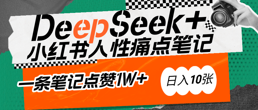 AI赋能小红书爆款秘籍：用DeepSeek轻松抓人性痛点，小白也能写出点赞破万的吸金笔记-91集赚创业网