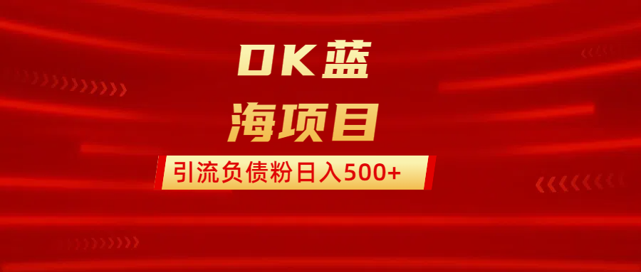 DK蓝海项目  通过，抖音，快手，小红书，引流负债粉日入500+-91集赚创业网