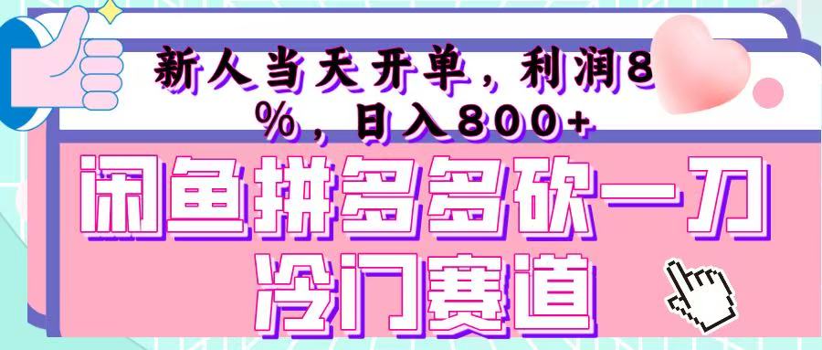 咸鱼拼夕夕砍一刀冷门暴力赛道，新人当天开单，利润百分之八十，日入 800+-91集赚创业网