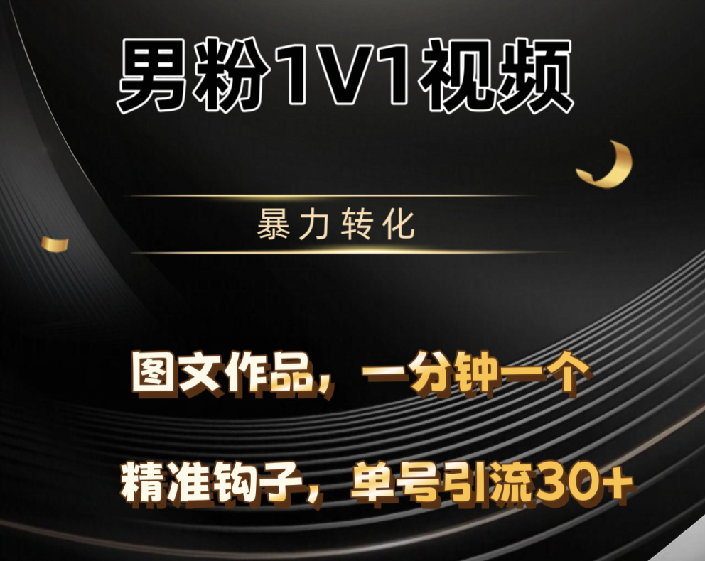男粉1V1视频，硬改摄像头，高客单暴力转化，单日600+-91集赚创业网