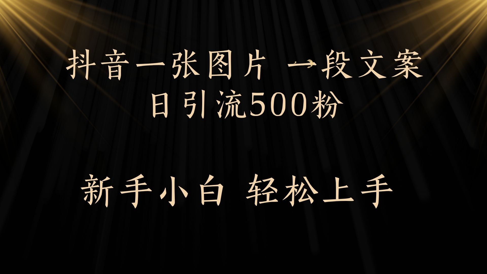 每天2分钟，抖音一张图片 一段文案日引流500粉-91集赚创业网