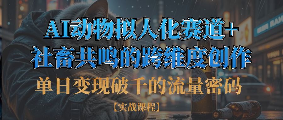 单日变现破千的流量密码,AI动物拟人化赛道+社畜共鸣的跨维度创作-91集赚创业网