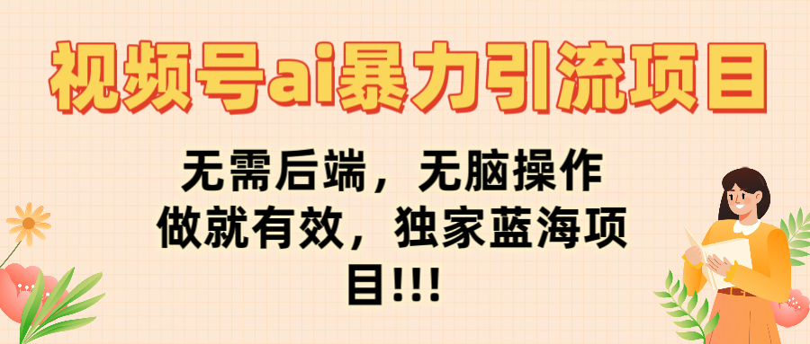 视频号ai暴力引流项目，无需后端，无脑操作，做就有效，独家蓝海项目!!!-91集赚创业网