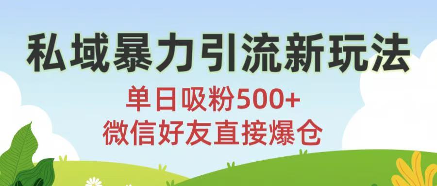 私域暴力引流新玩法!单日吸粉500+，微信好友直接爆仓-91集赚创业网